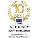 10 Best Attorney Client Satisfaction - 3 Years